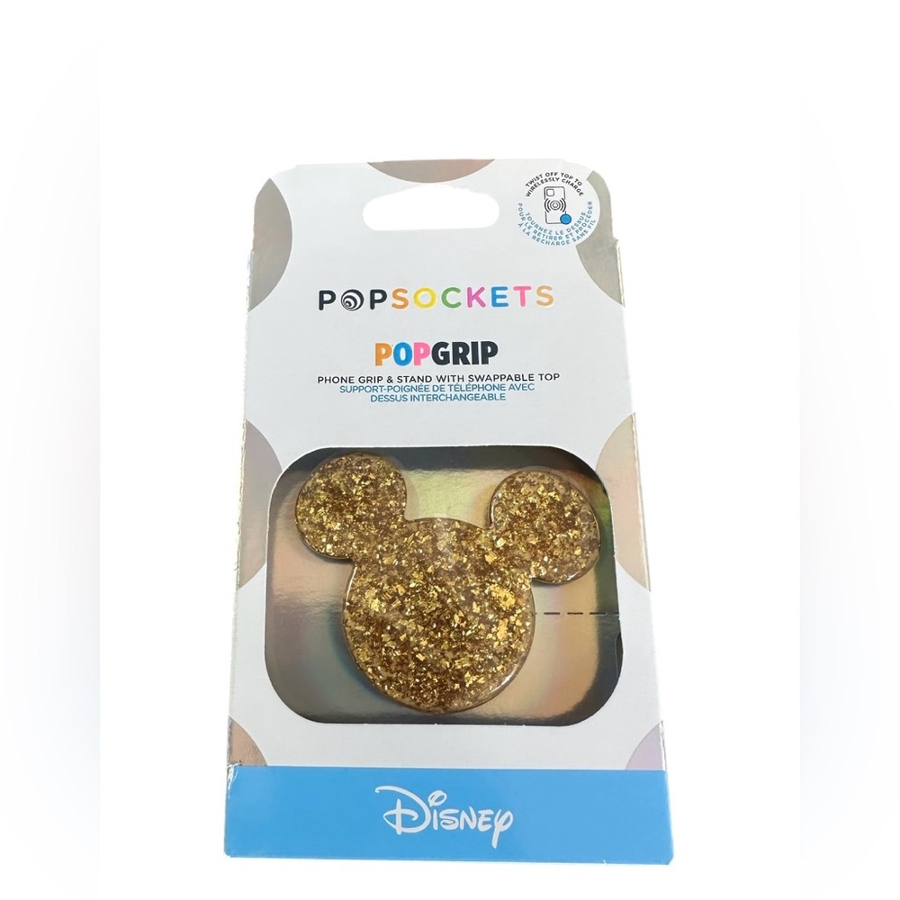 PopSockets PopGrip ‎ Mickey Holiday Gold Phone Grip & Stand New
